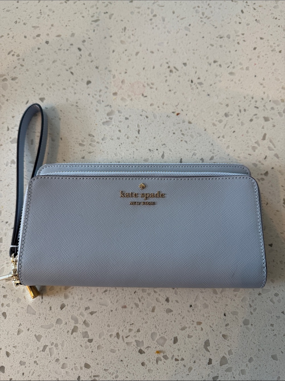 kate spade Light Blue Wristlet/Wallet. Staci Saffiano